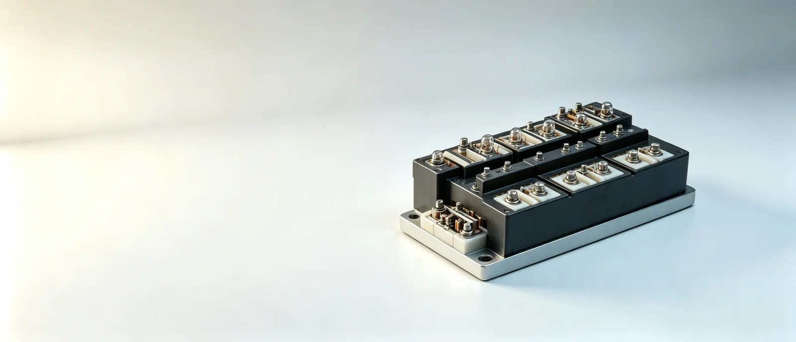 Black rectangular diode module with screw terminals